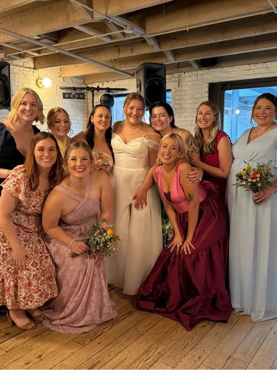 Hutch Two-Tone Pink Satin Maxi Gown with Tiered Skirt - Picture 3 of 4